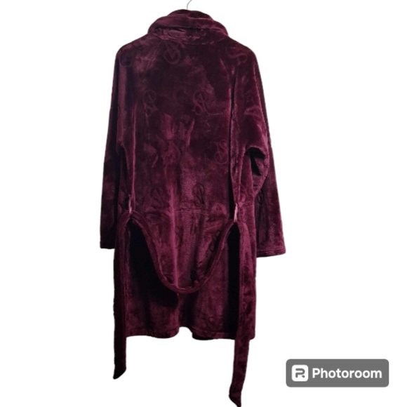 Victoria's Secret Monogramed House Coat in Burgundy Size Med/Large - Picture 7 of 12